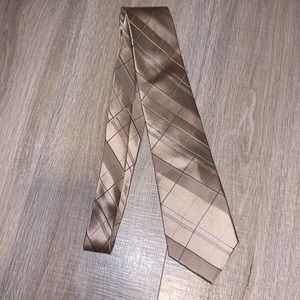 Apt 9 beige striped 100% silk office formal tie